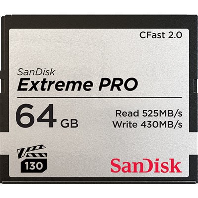 SanDisk 64GB Extreme Pro (525MB/Sec) CFast 2.0 Memory Card