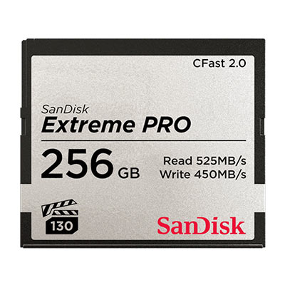 SanDisk 256GB Extreme Pro (525MB/Sec) CFast 2.0 Memory Card