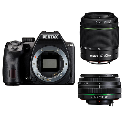 Pentax K-70 Digital Camera with 18-50mm and 50-200mm Lens