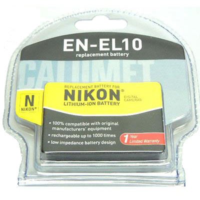 Calumet EN-EL10 Rechargeable Replacement Battery for Nikon Cameras
