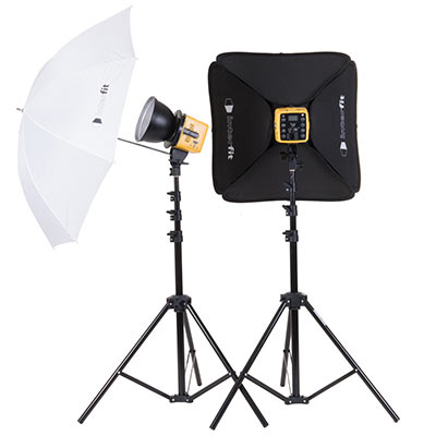 Image of Interfit Honey Badger Twin Head Softbox and Umbrella Kit