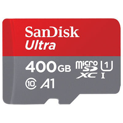 SanDisk 400GB Ultra 100MB/Sec microSDXC Card plus SD Adapter