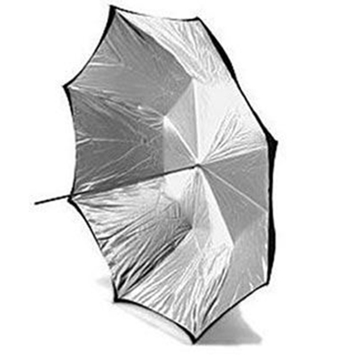 Image of Calumet 16-Panel Silver / Black Umbrella - 132cm AU32520