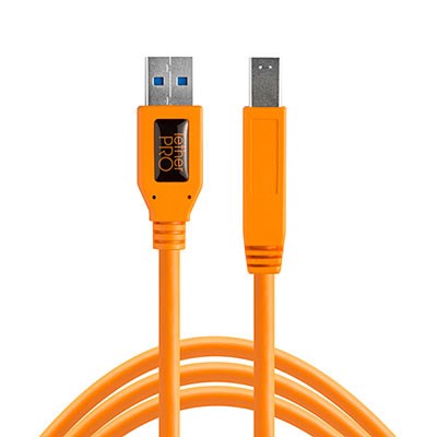 Used TetherTools TetherPro USB 3.0 Male A to Male B 15ft Orange