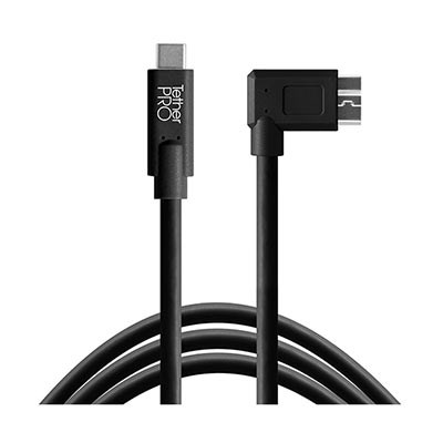 TetherTools TetherPro USB-C to 3.0 Micro-B Right Angle 15ft (4.6m) Black