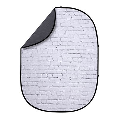 Interfit 1.5 x 2m Pop-Up Reversible Background - White Brick / Grey