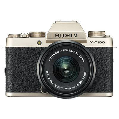 Fujifilm X-T100 Digital Camera with 15-45mm XC Lens – Champagne Gold