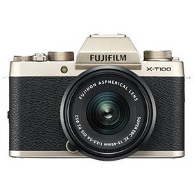 Fujifilm X-T100 Digital Camera with 15-45mm XC Lens - Champagne Gold