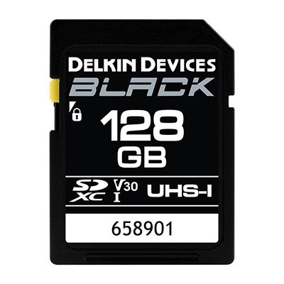 Delkin BLACK 128GB UHS-I V30 U3 90MB/s SDXC Card