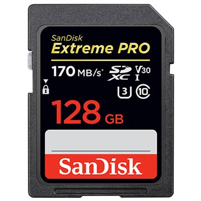 SanDisk 128GB Extreme PRO 170MB/Sec UHS-I SDXC Card