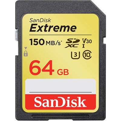 SanDisk 64GB Extreme 150MB/Sec UHS-I SDXC Card