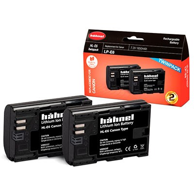 Hahnel HL-E6 Battery (Canon LP-E6) - Twin Pack