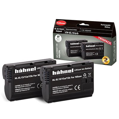 Hahnel HL-EL15HP Battery (Nikon EN-EL15) - Twin Pack