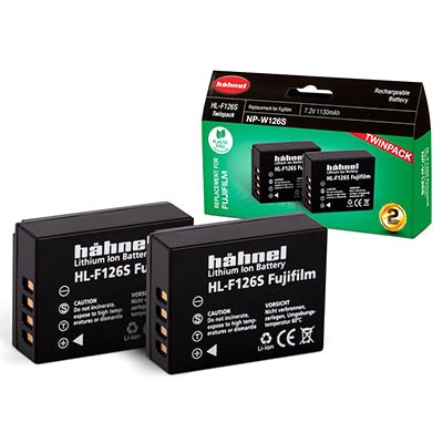 Hahnel HL-F126S Battery (Fujifilm NP-W126S) - Twin Pack
