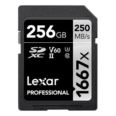 Lexar 256GB 1667x (250MB/Sec) Professional UHS-II SDXC Card