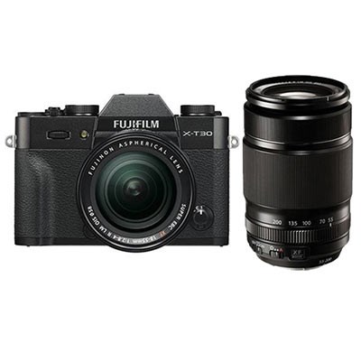 Fujifilm X-T30 Digital Camera with XF 18-55mm + XF 55-200mm Lens - Black