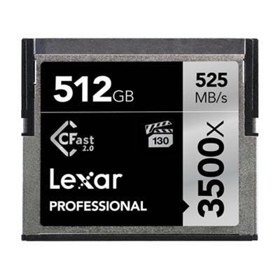 Lexar 512GB 3500x (525MB/Sec) Professional CFast 2.0 Card