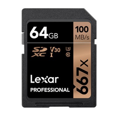 Lexar 64GB 667x (100MB/Sec) Professional UHS-I SDXC Card