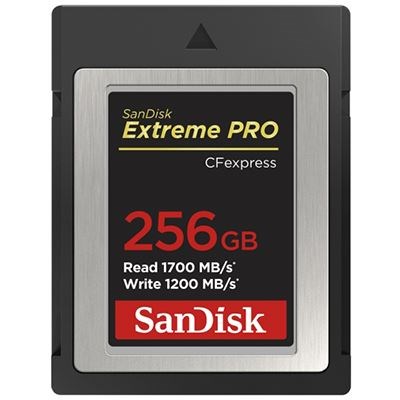 SanDisk 256GB Extreme Pro (1700MB/Sec) Cfexpress Type B Memory Card