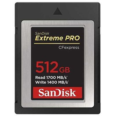 SanDisk 512GB Extreme Pro (1700MB/Sec) Cfexpress Type B Memory Card