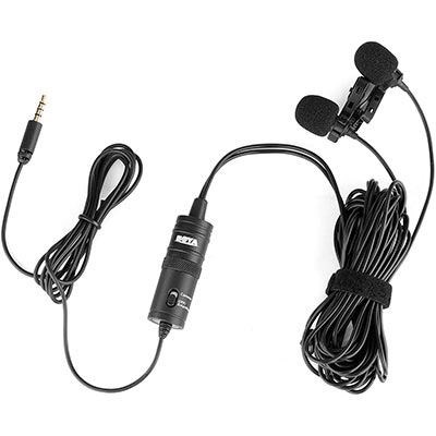 Boya Dual Mic Lavalier Microphone for Smartphones and DSLRs