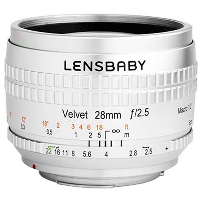 Lensbaby Velvet 28mm f2.5 Lens - Canon EF Fit - Silver