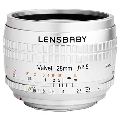 Lensbaby Velvet 28mm f2.5 Lens - Nikon F Fit - Silver