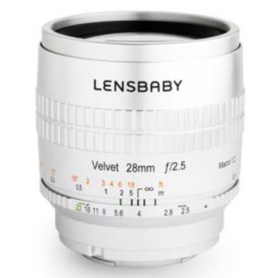 Lensbaby Velvet 28mm f2.5 Lens - Canon RF Fit - Silver