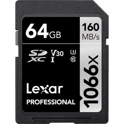 Lexar 64GB Professional UHS-I 1066x 160MB/s SDXC