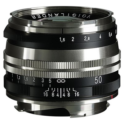 Voigtlander 50mm f1.5 II VM ASPH Vintage Line Nokton MC Lens for Leica M - Silver