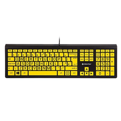 Editors Keys Large Type Backlit Keyboard - Windows - UK (Yellow and Black)