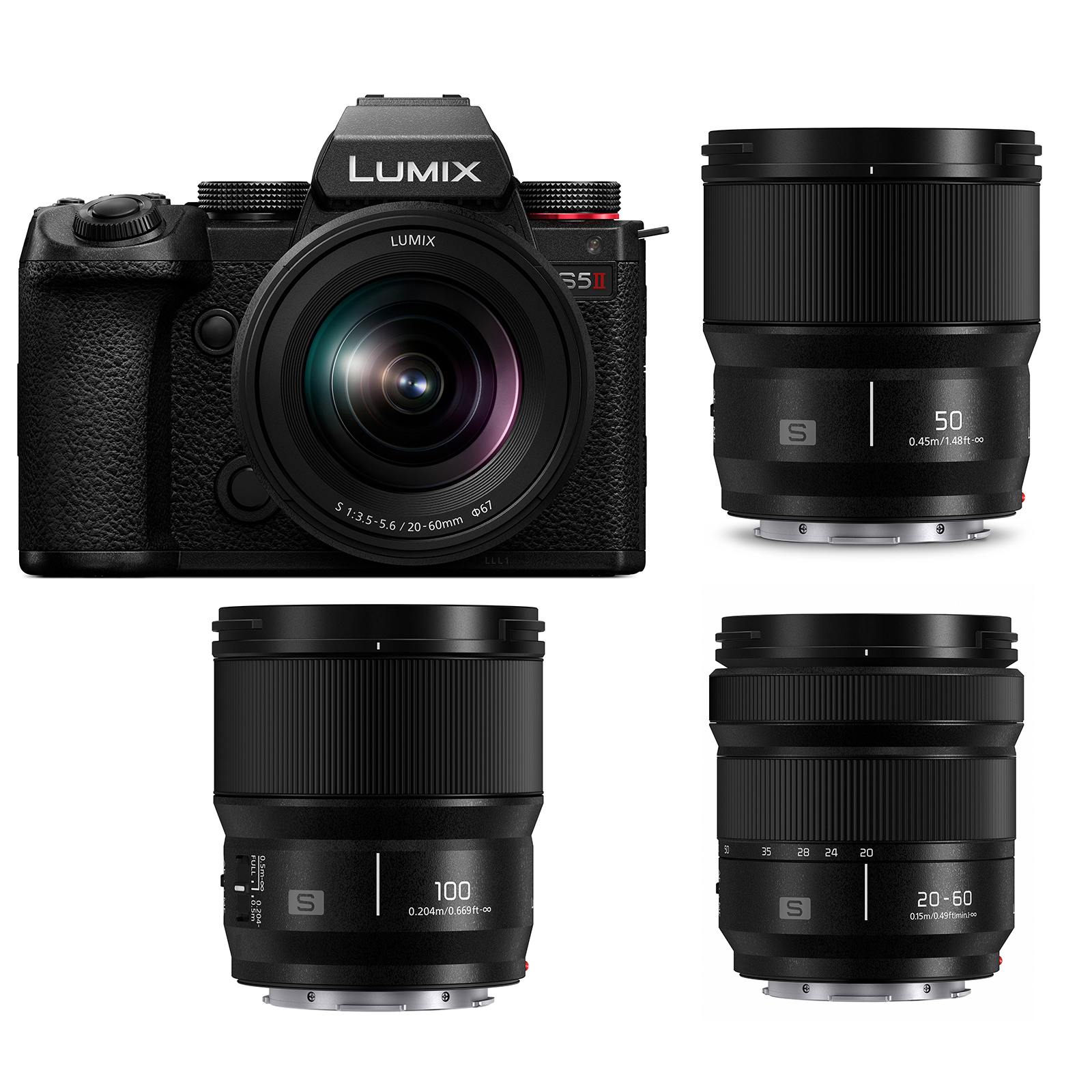 Panasonic Lumix S5 II with 20-60mm and 50mm Lens + LUMIX S 100mm f2.8 Macro Lens Bundle