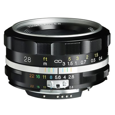Voigtlander 28mm f2.8 Aspherical SL II-S Color-Skopar Lens for Nikon F - Silver