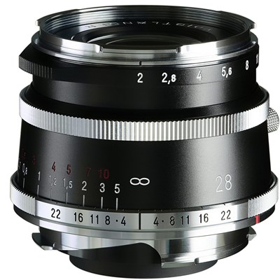 Voigtlander 28mm f2 VM Ultron Vintage Line ASPH Type II Lens for Leica M - Black