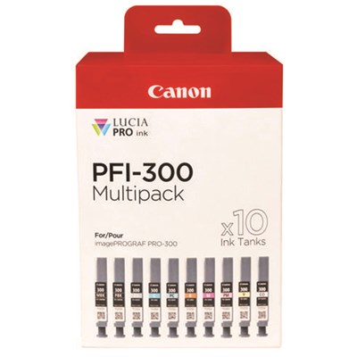 Canon PFI-300 10 Ink Cartridge Multipack