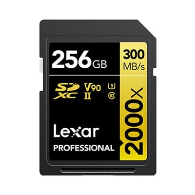 Lexar 256GB Professional 2000x 300MB/Sec UHS-II V90 SDXC Card