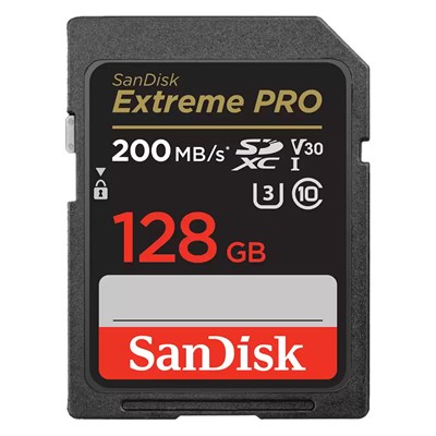 Used SanDisk Extreme PRO 128GB 200MB/s UHS-I V30 SDXC Memory Card