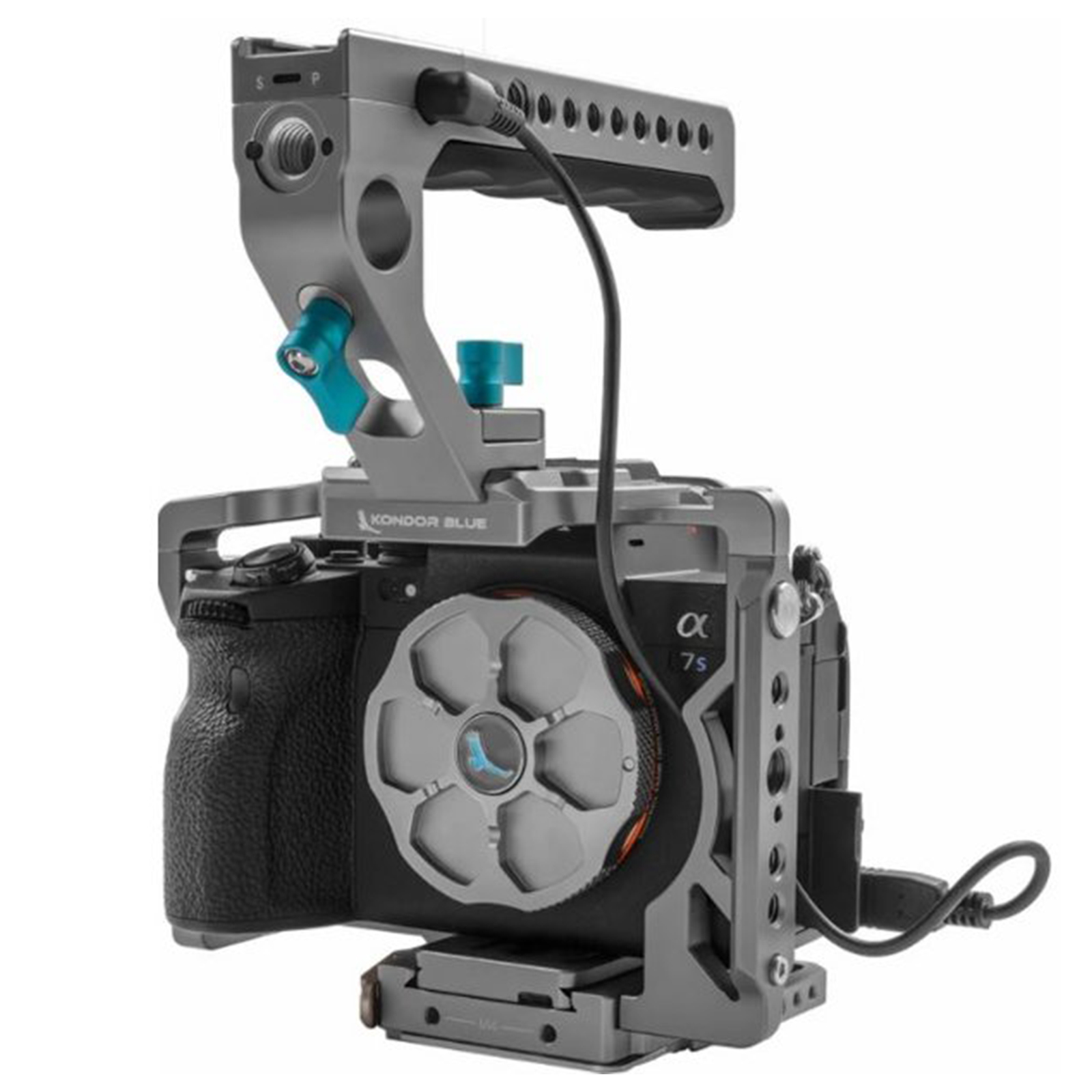 Kondor Blue Sony A7SIII Cage with Start-Stop Trigger Top Handle for A7 Series Cameras Space Gray