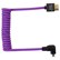 Kondor Blue Gerald Undone Full HDMI to Right Angle Micro HDMI Cable 24Inch Coiled Purple - Left
