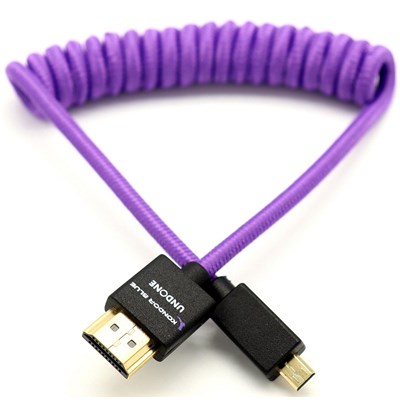 Kondor Blue Gerald Undone Mini HDMI to Full HDMI Cable 12Inch-24Inch Coiled