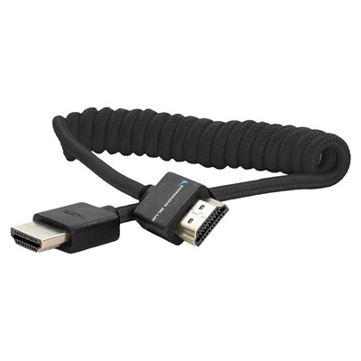 Kondor Blue Coiled Full HDMI Cable 12-24Inch - Black