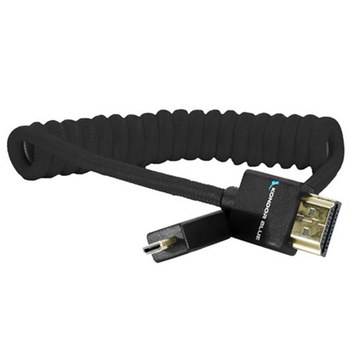 Kondor Blue Coiled Micro HDMI to Full HDMI 12-24Inch Black