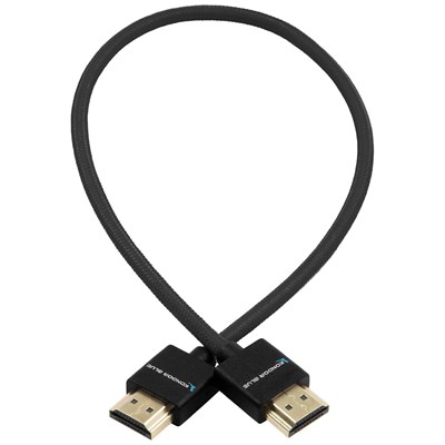 Kondor Blue HDMI to HDMI 16Inch Thin Braided Cable for on Camera Monitors - Black