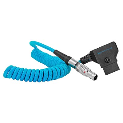 Kondor Blue Coiled D-Tap to LEMO 2 Pin 0B Male Power Cable for Zcam /Teradek