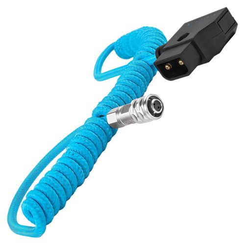 Kondor Blue Coiled D-Tap to BMPCC 6K/4K Power Cable for Blackmagic - Blue