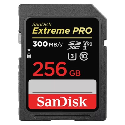SanDisk Extreme PRO 256GB SDXC Memory Card 300MB/s, UHS-II, Class 10, U3, V90