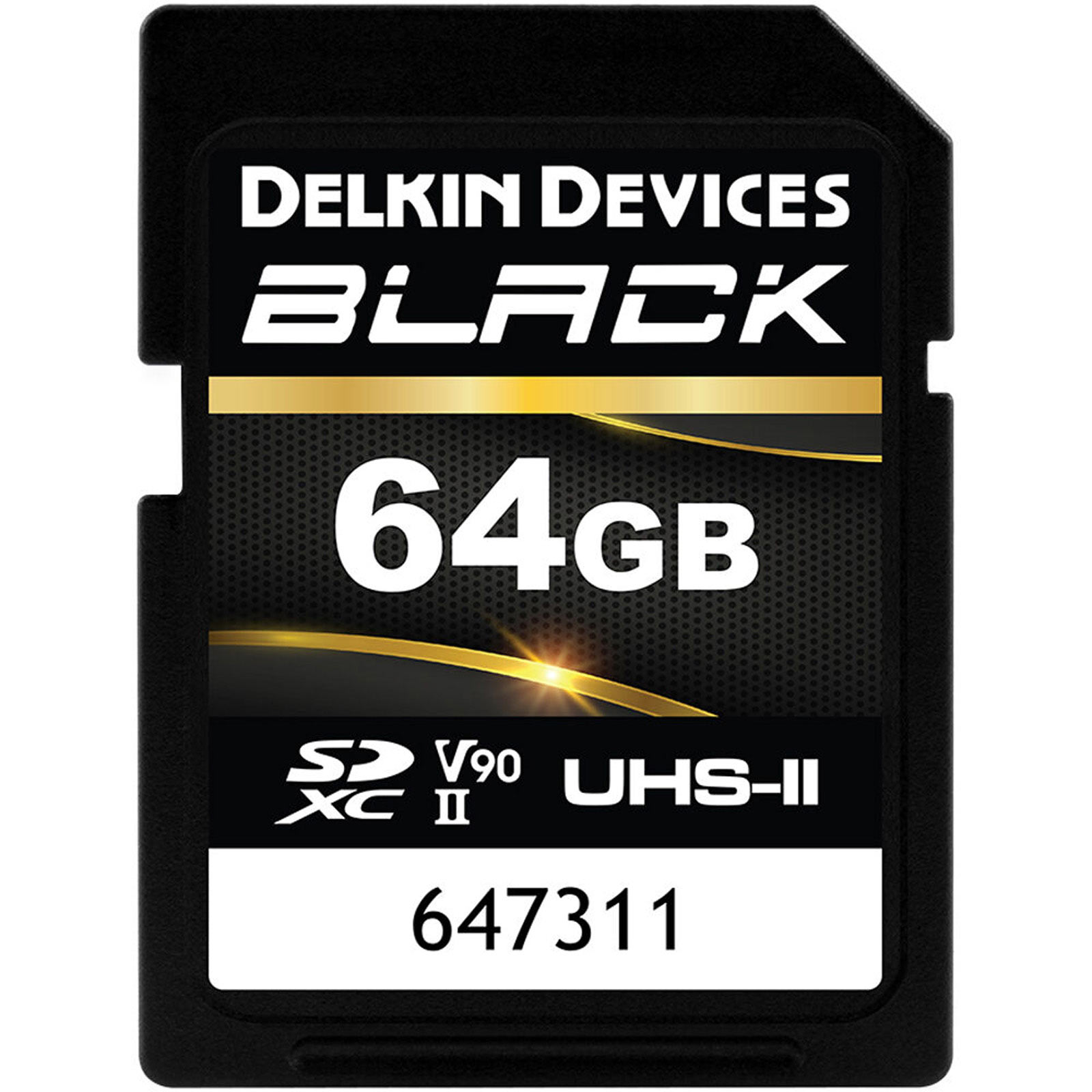 Image of Delkin BLACK 64GB (300MB/s) SD UHS-II V90 Memory Card