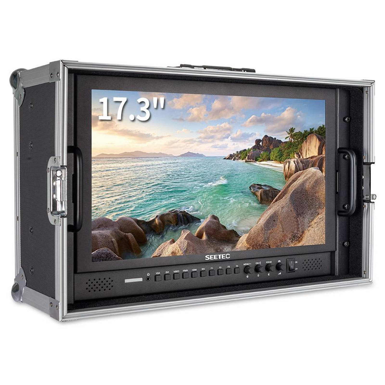 Feelworld P173-9HSD-CO with flight case - Broadcast Monitor HDMI Support 4k