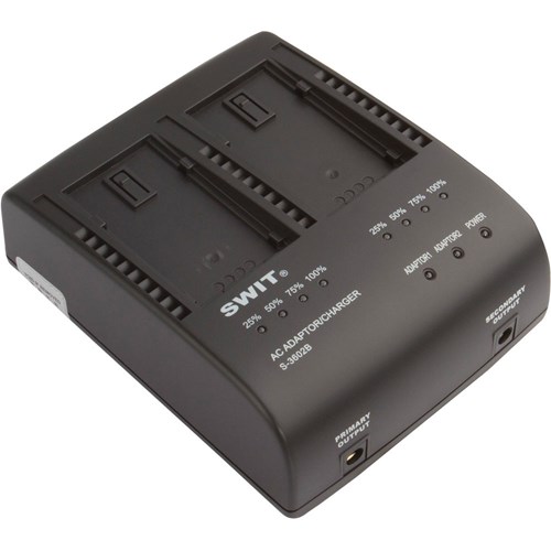 Swit S-3602B - 2x2A DV charger compatible to Panasonic VBG series
