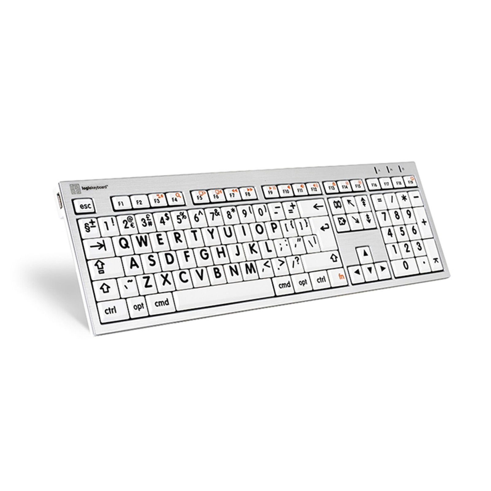 Logickeyboard XLPrint ALBA Black on White Keyboard